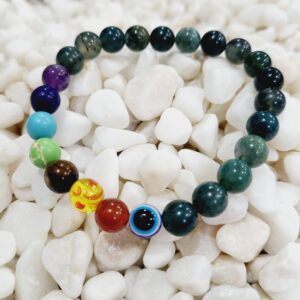 Moss Agate Chakra Stone Bracelet