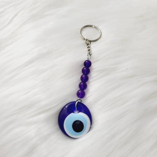 Amethyst evil eye Key Chain