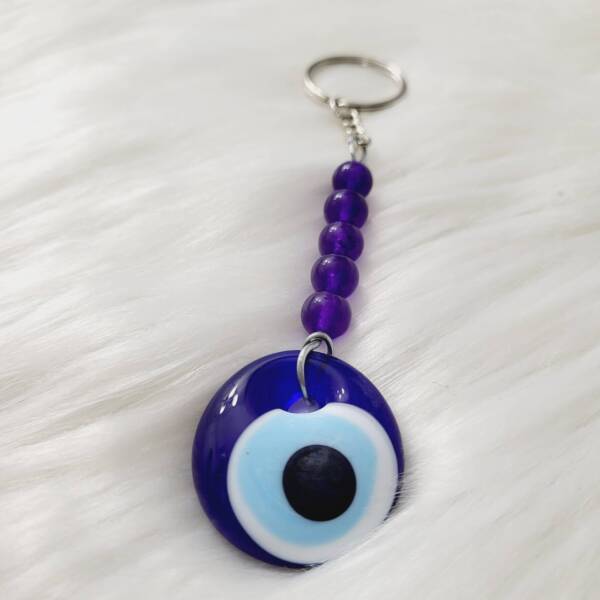 Amethyst evil eye Key Chain