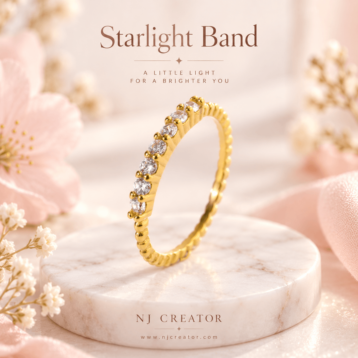 "R0042" 18K Gold Plated Ring "Size 7 Only" Everyday Fashion Jewelry | NJCREATOR