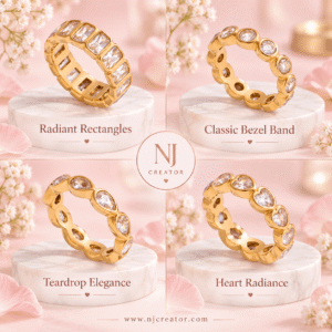 "R0039" | 18K Gold Plated Muti Colors Rings – Elegant Everyday Fashion Jewelry | NJCREATOR | Everyday Wear (Copy)