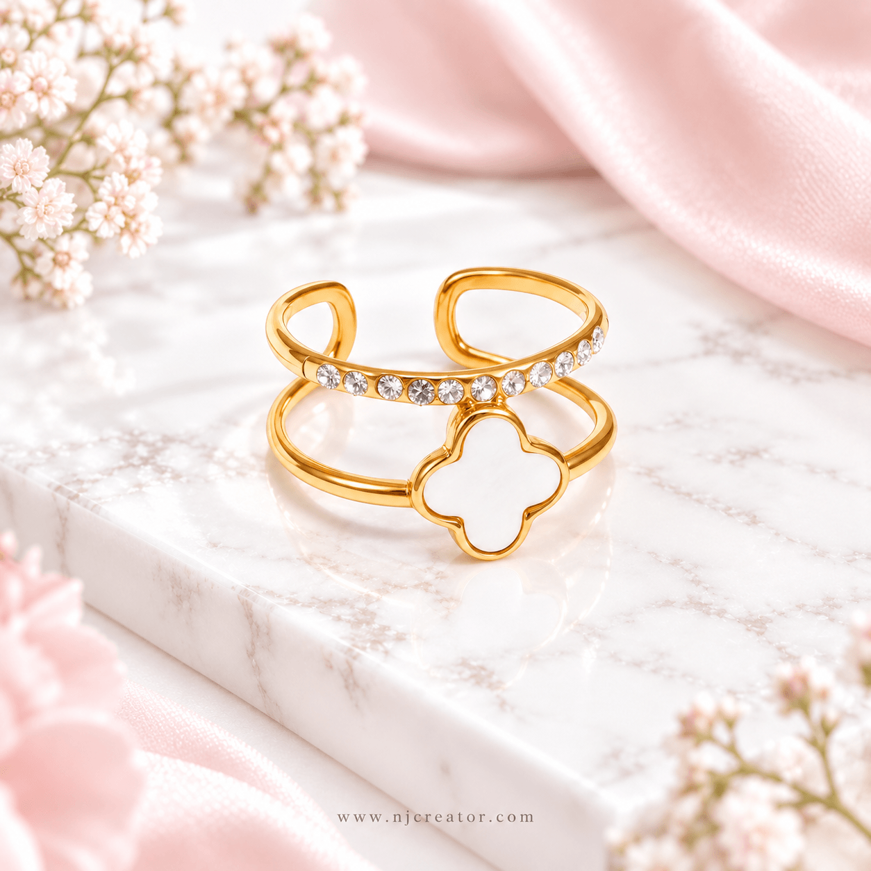"R0043" 18K Gold Plated Ring "Size 7 Only" Everyday Fashion Jewelry | NJCREATOR