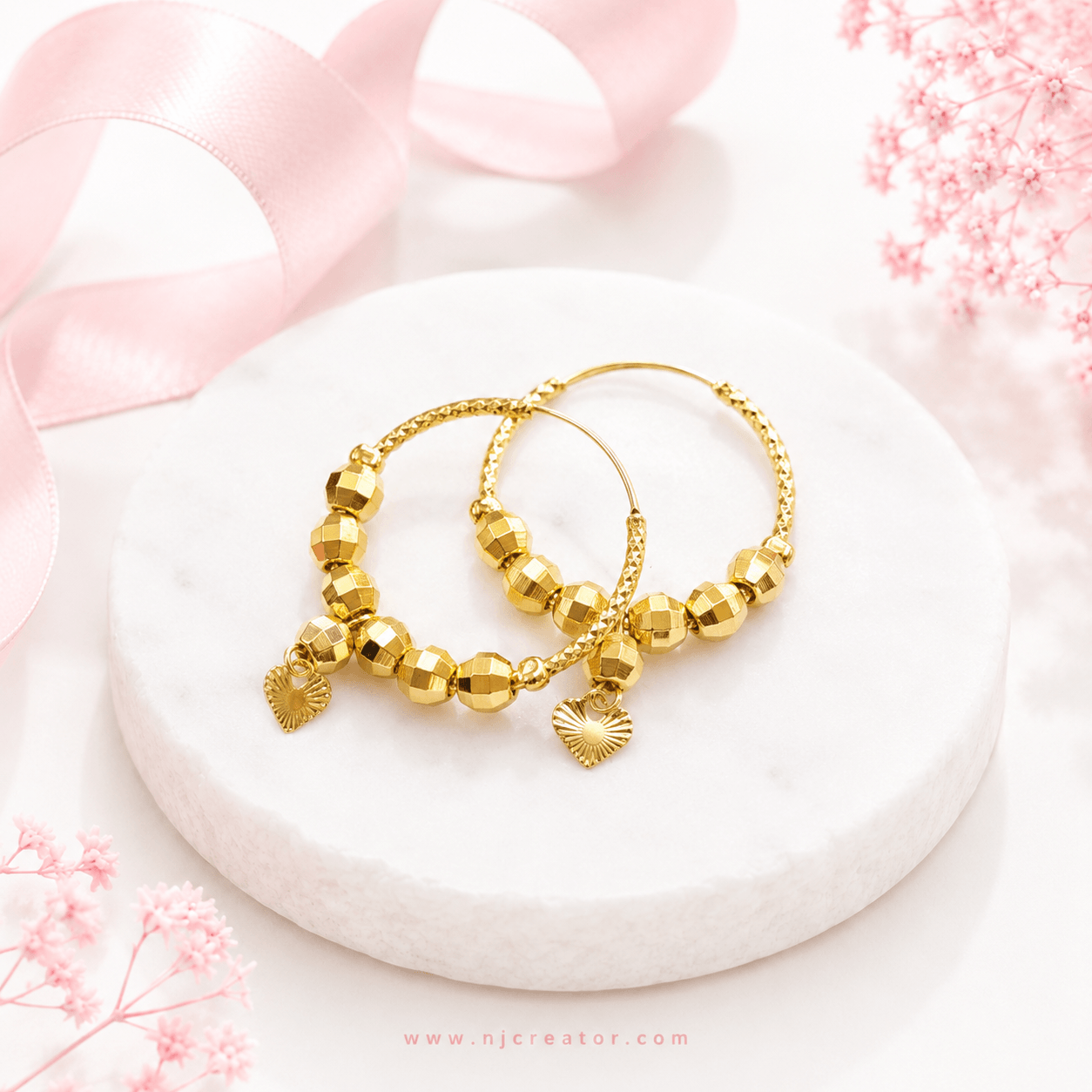 "E002" 24K Gold Plated Indian Valiya - ਵਾਲੀਆਂ Earrings – Long Lasting Traditional Hoop Earrings for Women | Different Sizes Available