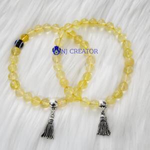 Citrine Prayer Mala With Evil Eye