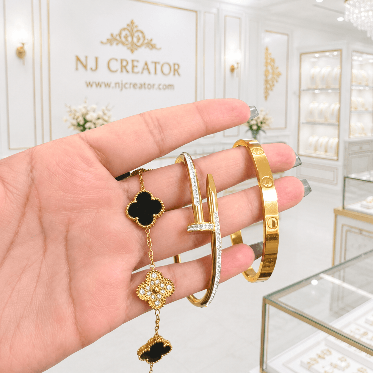 "STK009" 18k Gold plated Bracelet | Set of two