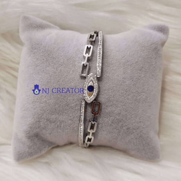 Silver Evil Eye Bracelet D1 - Image 2