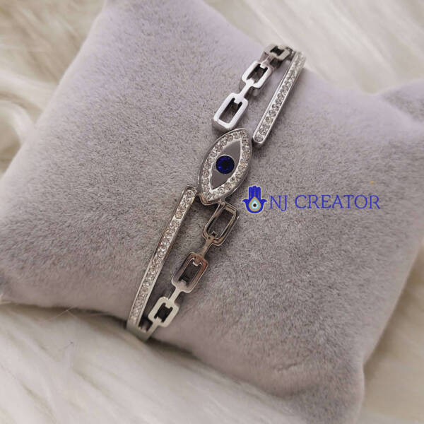 Silver Evil Eye Bracelet D1 - Image 3