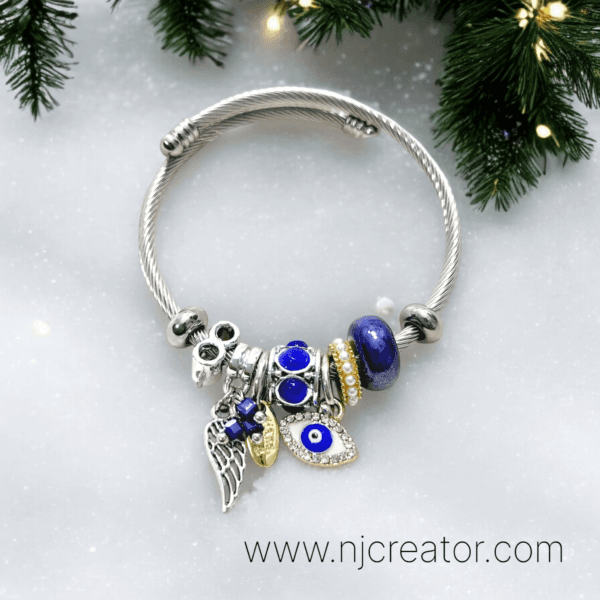 Evileye Blue Bracelet - Blue Pandora Style Bracelet | Christmas Gift