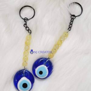 Citrine Key Chain With Evil Eye