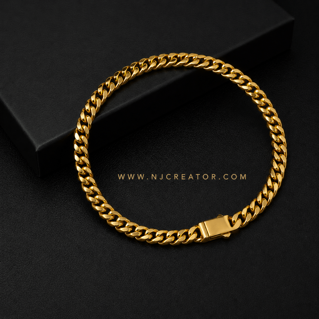 24K Gold Plated Cuban Link Chain for Men Thick & Heavy | Water-resistance | 22 " Length | CH0001