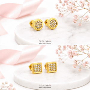 18k Gold plated Studs for Men and Women | Anti- Tarnsih | Everyday Wear | NJCREATOR
