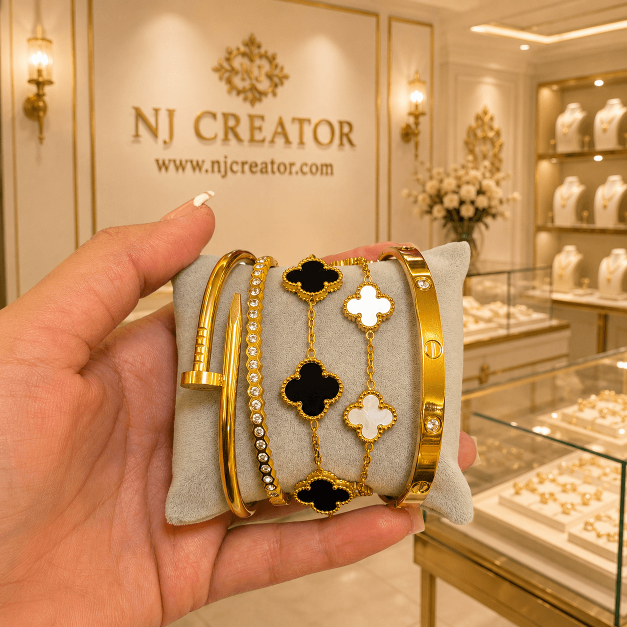 "STK003" 18K Gold Plated Bracelet Stack Set for Women | Anti-Tarnish Bracelets | NJ Creator