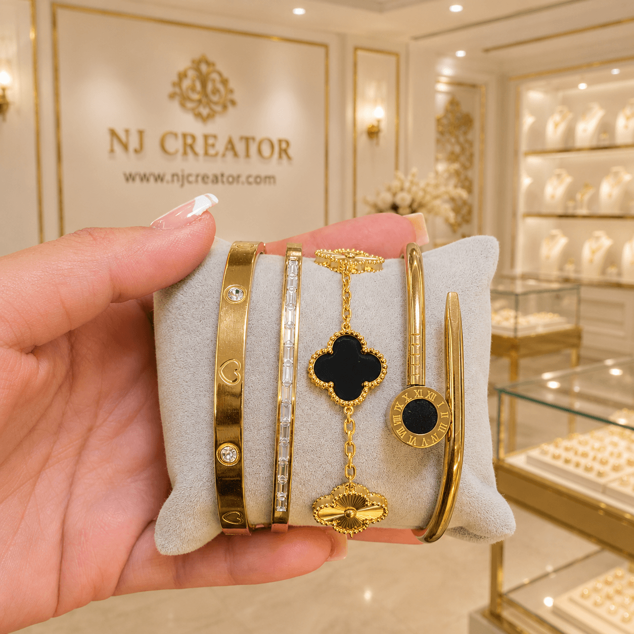 "STK006" 18K Gold Plated Bracelet Stack Set for Women | Anti-Tarnish Bracelets | NJ Creator