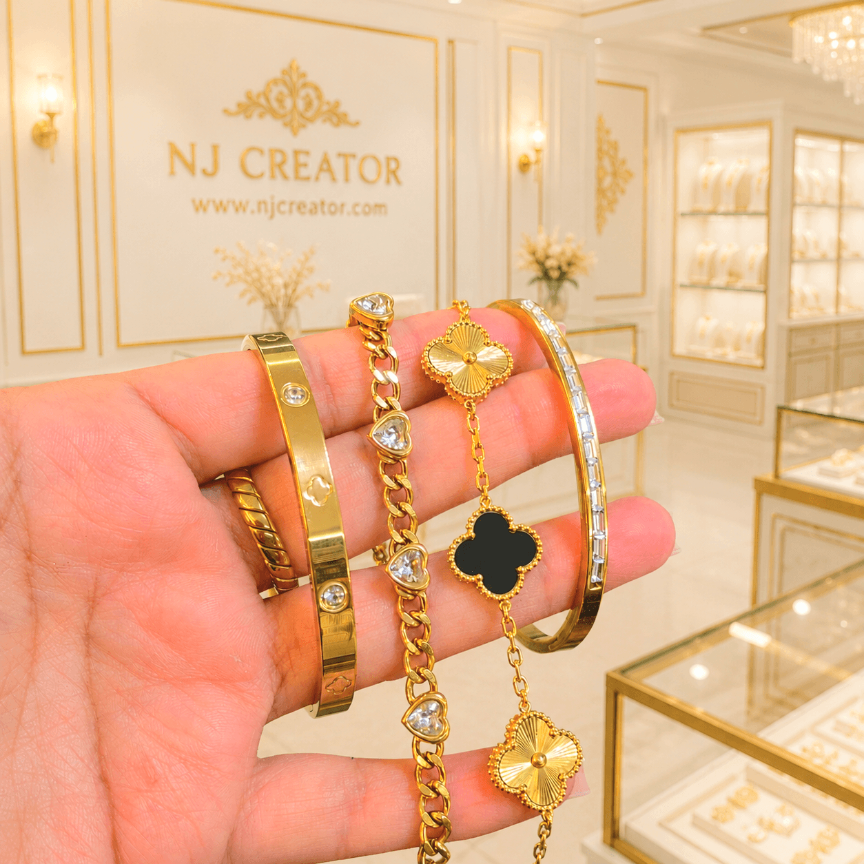 "STK001" 18K Gold Plated Bracelet Stack Set for Women | Anti-Tarnish Bracelets | NJ Creator