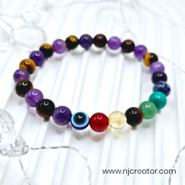 Amethyst | Tiger Eye | Seven Chakra | Evil Eye G01