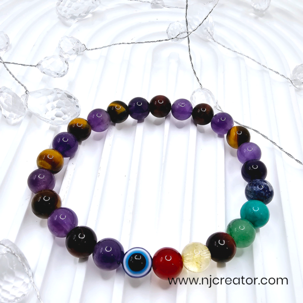 Amethyst | Tiger Eye | Seven Chakra | Evil Eye G01