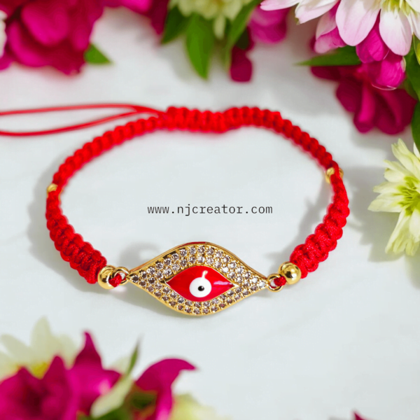 Handmade Evil Eye Rakhdi – Protection & Positivity for Raksha Bandhan - Image 3