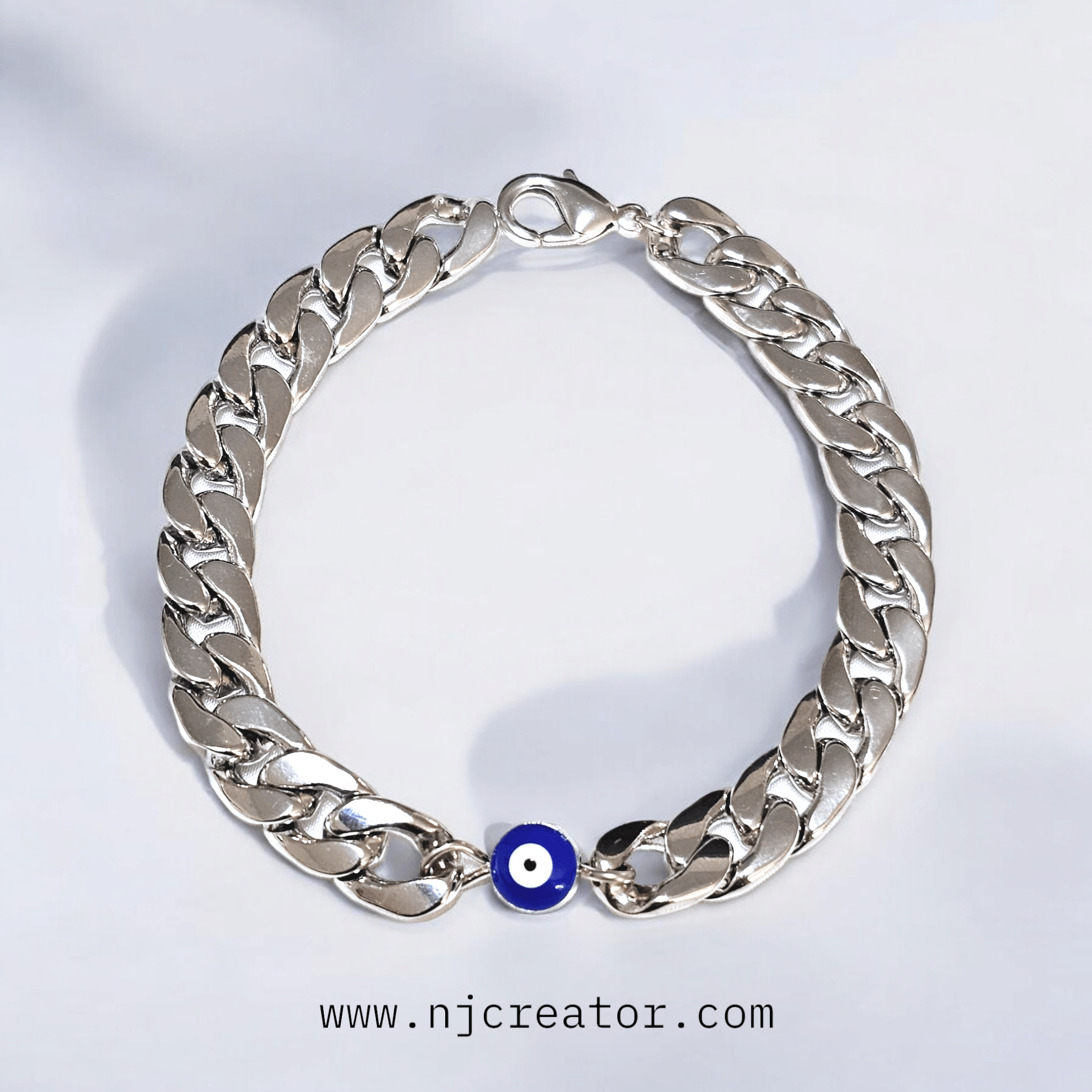 Silver Evil Eye Chain Bracelet - For All ages - Image 3