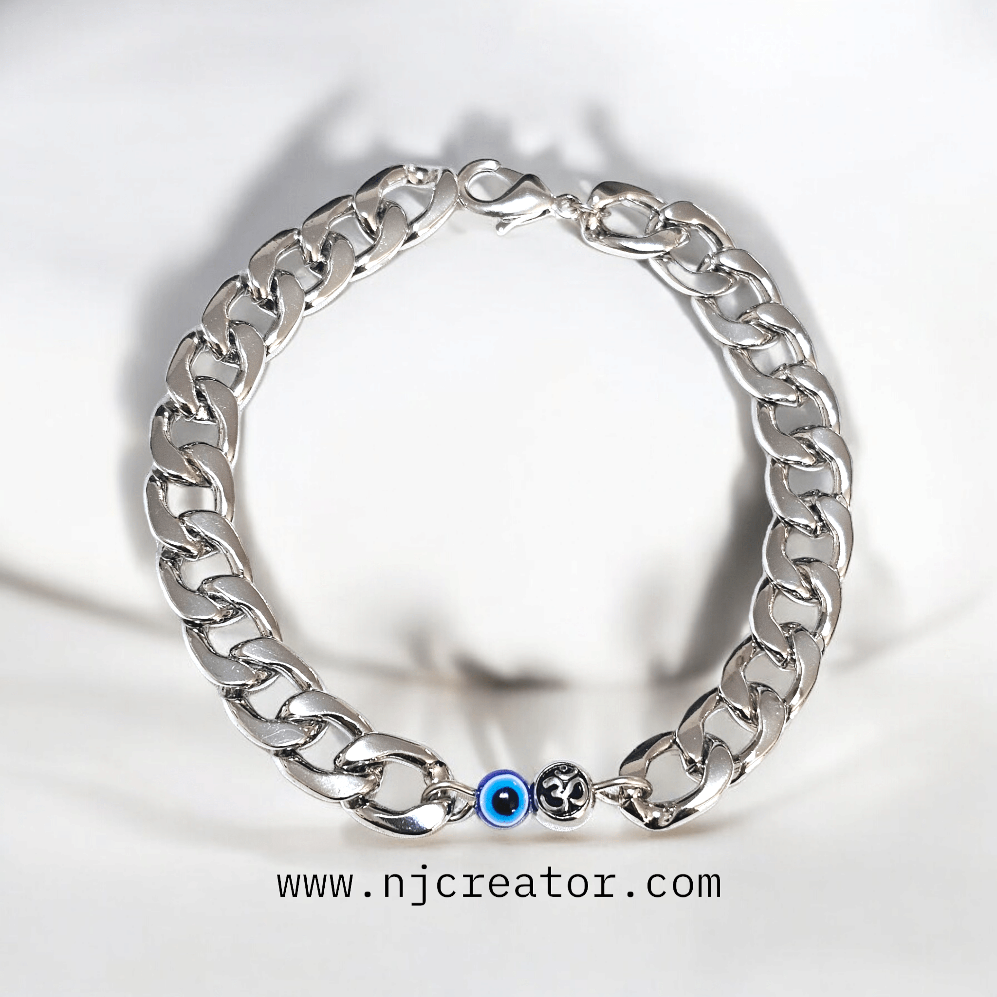 Silver Evil Eye Chain Bracelet - For All ages - Image 2