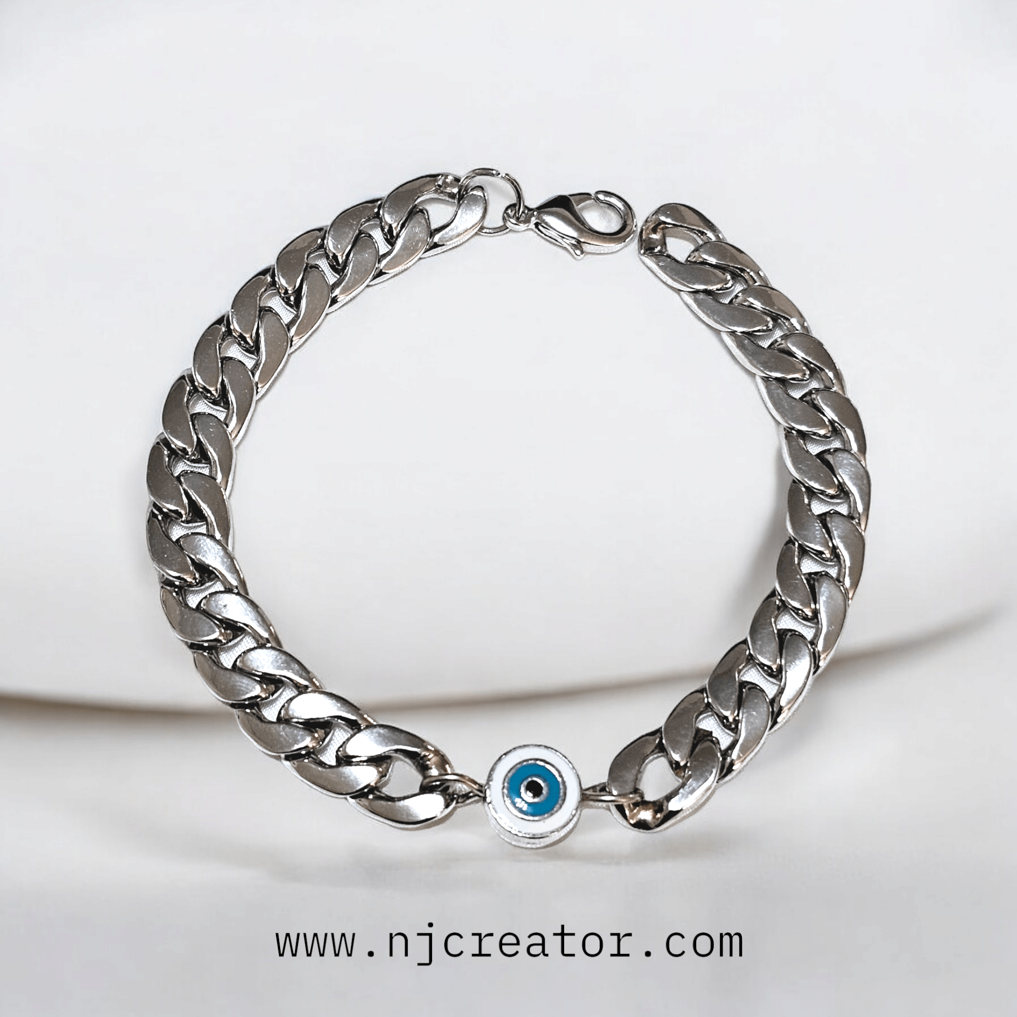 Silver Evil Eye Chain Bracelet - For All ages