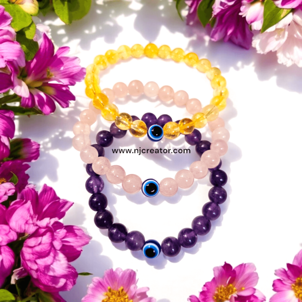 Neha's Choice of three top Bracelets | Amethyst for Mental health | Rose quartz for Relationship | Citrine for Financial Abundance