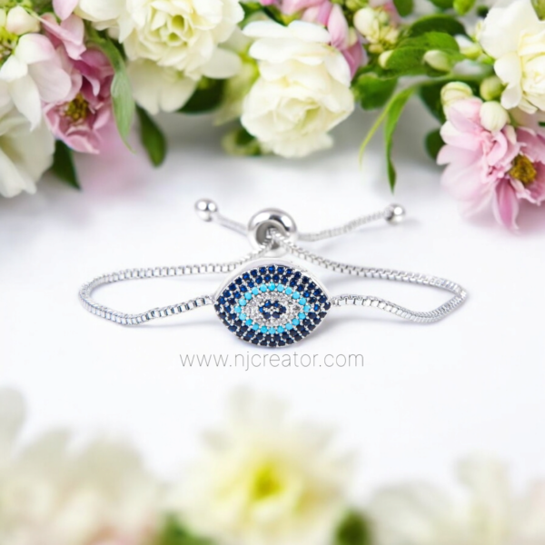 Evil Eye Najar Bracelet  Z8- Zircon Stone Bracelet Silver