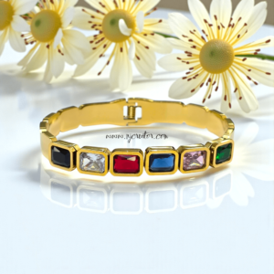 18K Gold Plated Multi-Stone Bracelet – Elegant, Anti-Tarnish & Long-Lasting | Prodcut Code "B124"