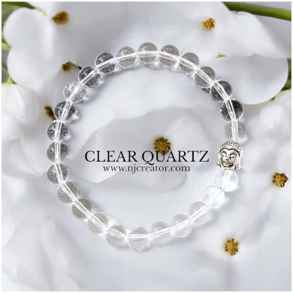 Evil Eye Bracelet G141- Clear Quartz for Meditation | Healing| Manifesting