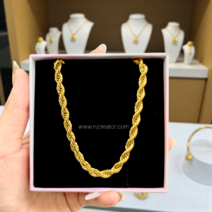 18k Gold Plated | Elegant Gold Rope Chain 6MM | Thick & Heavy | Water-resistance | CH0008