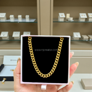 18K Gold Plated Cuban Link Chain Necklace for Men- 22inch | Luxury Unisex Jewelry | Bold Statement Piece CH0005