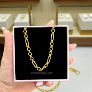 22K Gold Plated | Dual Link Gold Chain Necklace – Modern & Elegant Design |  Anti Tarnish CH0006