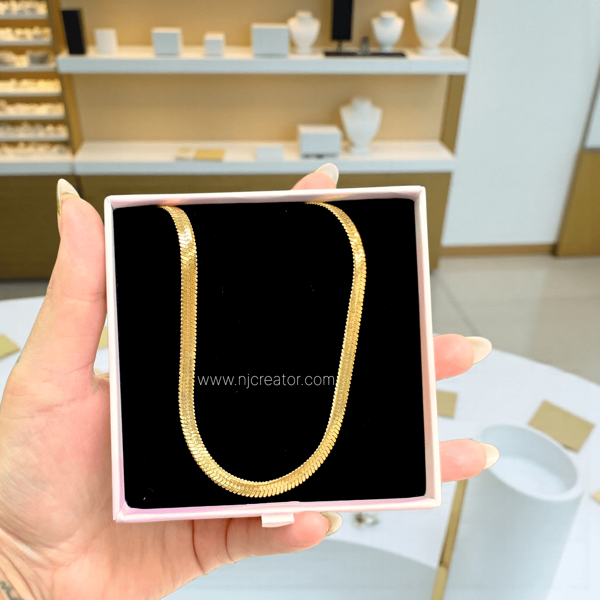 18k Gold Plated Thick Snake Chain Design 20" Length | Water-resistance CH0002