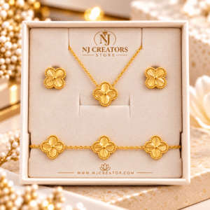 "V_C001" |24k Gold plated | Inspired from Clover van_cleef Necklace | Bracelet | Earning | Waterproof | Everyday wear