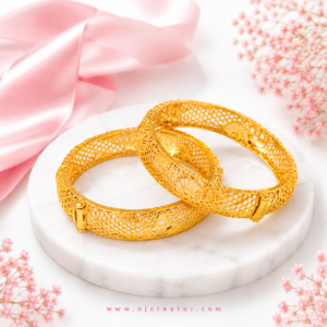 B209 | 24K Gold Plated Indian style Bangles | Set of two