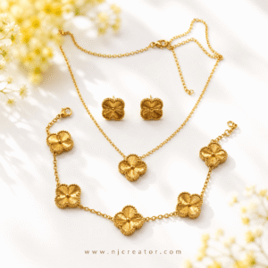 22k Gold plated | Inspired from Clover van_clif Necklace | Bracelet | Earning