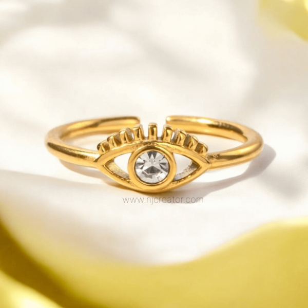 18k Gold plated Ring | Anti-Tarnish | Evil Eye | Waterproof