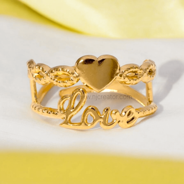 18k Gold Plated Ring | anti-tarnish Ring | adjustable ring | Love ring