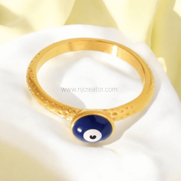 18k Gold Plated Anti-Tarnish Evil Eye Ring one size