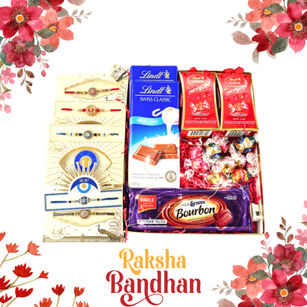 MEGA RAKHDI PACKAGE WORLDWIDE WITH INDIAN SWEETS, CHOCOLATES, 5 RAKHDIES  ( EXCEPT INDIA ) - Image 2