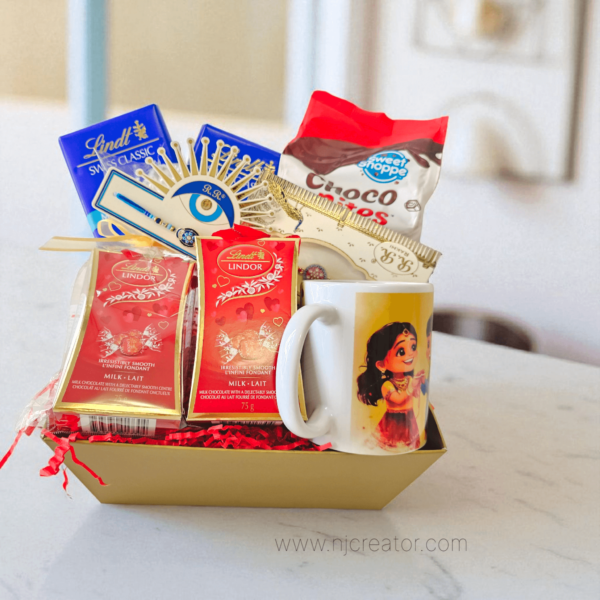 Premium Rakhi Gift Hamper for Brother – Sweet Treats & Surprises | Customized Cup included
