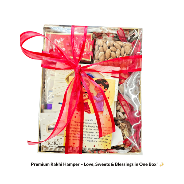 MEGA Rakhdi Combo Box –Rakhi's, Chocolates, Dry Fruits & Message Card