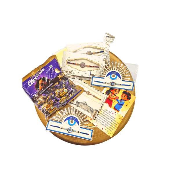 Rakhdi Combo for INDIA – Rakhis, Chocolates & Heartfelt Message Card