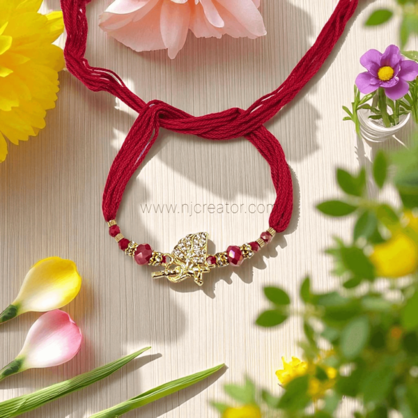 Royal Red Rakhi Gift Box – AD Collection with Roli Chawal - Image 4