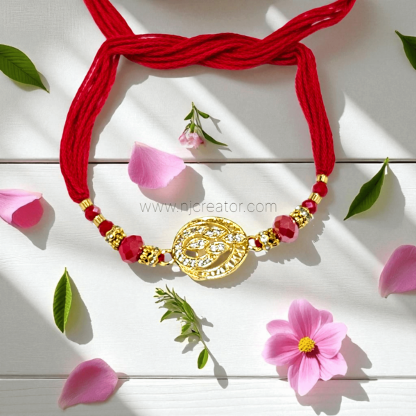 Royal Red Rakhi Gift Box – AD Collection with Roli Chawal - Image 2