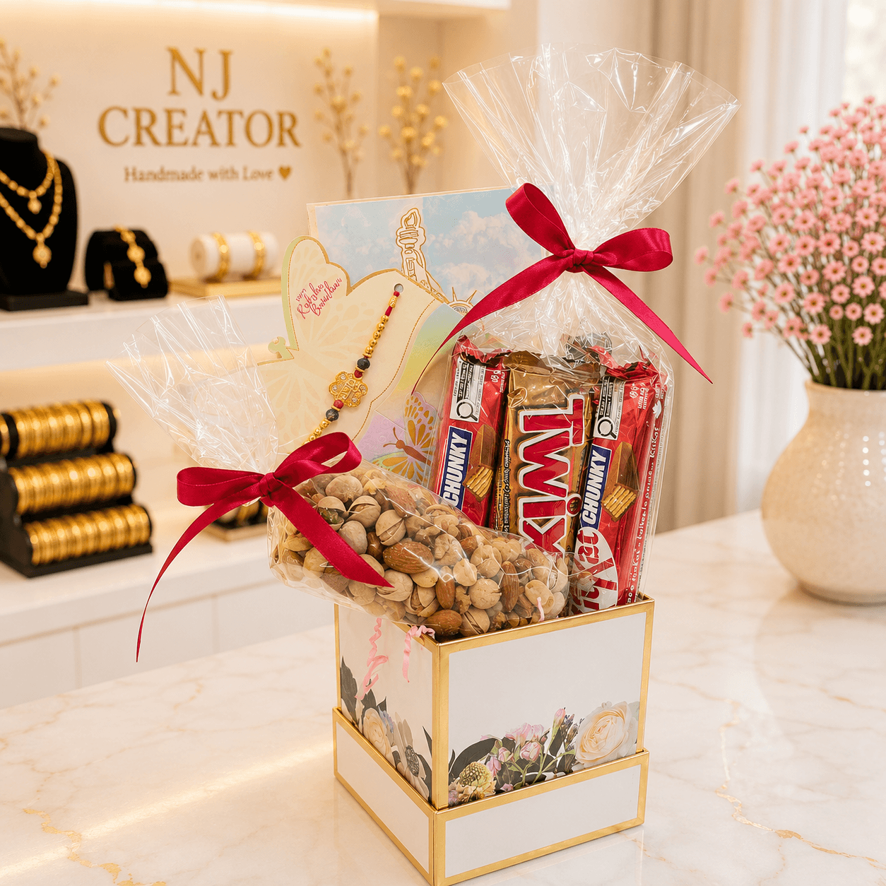 "PACK122" Affordable Rakhdi Chocolate Gift Hamper for Canada, USA and International Customer (Not for India )