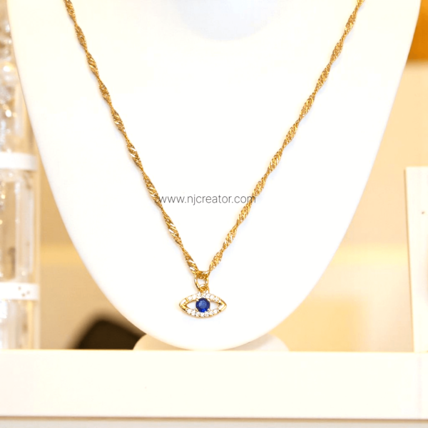 Eye Shape Evil Eye Gold Plated Necklace D5 | Long Lasting Quality