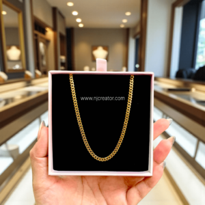 24K Gold Plated Cuban Link Chain for 2.5mm Men Thick & Heavy | Water-resistance | 22 " Length | CH156