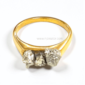 Pyrite Ring made with 18k Gold plated everyday wear | Anti-Tarnish | PY222  | "Pyrite Ring – Stone of Wealth, Protection & Confidence"