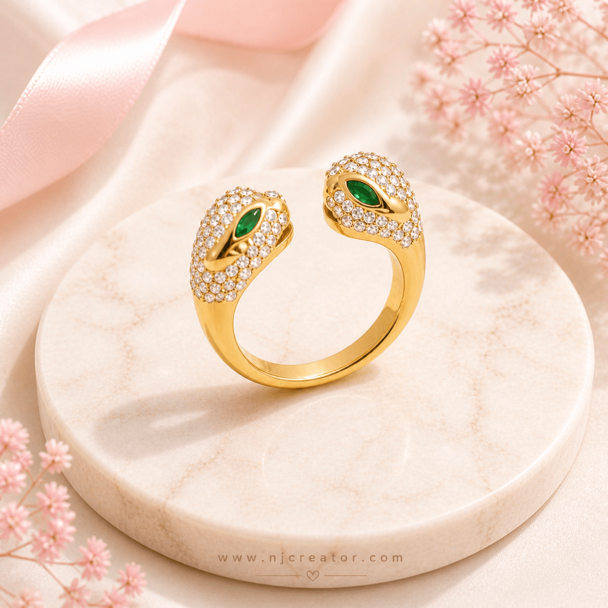 “R0019” | V-shaped with Zircons One size only “7” | 18K Gold Plated Anti-Tarnish Ring for Women | Waterproof Gold Statement Ring | Everyday Durable