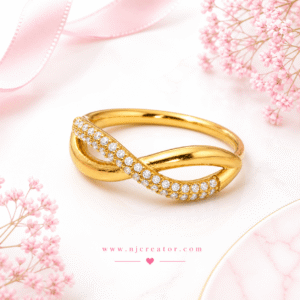 "R0012" | Infinity design finished with zircons, only one size  | 18k Gold plated Ring | Anti-Tarnish | Evil Eye | Waterproof | "R0012"
